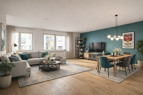 Wohn- und Esszimmer - Urban & großzügig: 5-Zimmer-Wohnung in unmittelbarer Nähe zur Lorettostraße