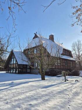Ansicht aus Nord mit Apfelbäum - 8 Zimmer Einfamilienhaus in Dobin am See
