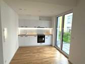 Koch + Essbereich - NEUBAU - VOLLSERVICE - 2-ZIMMER-ECKWOHNUNG MIT TERRASSE & TG-STELLPLATZ - KFW 40.
