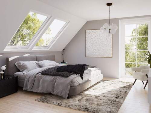 Visualisierung des Hauses innen: Schlafzimmer der Eltern - Grundstück in Hamburg