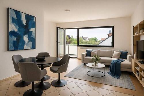 Ess-Wohnbereich_Einrichtung beispielhaft - Etagenwohnung mit 66,50 m² in Forst zum Kaufen