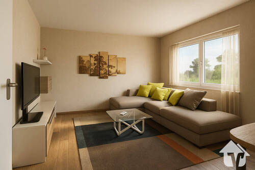 Wohnzimmer Visualisierung - 4 Zimmer Doppelhaushälfte in Bad Laer