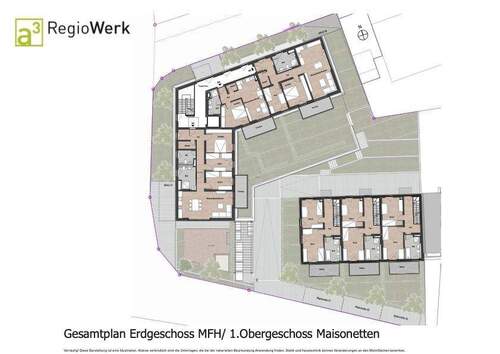 Gesamtplan Erdgeschoss MFH - Etagenwohnung mit 49,20 m&sup2; in Binzen zum Kaufen