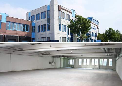 Bild 1 - Freie Produktions-Lagerhalle mit Bürofl., 2 Rolltore, gr. Laderampe m. Scherbühne