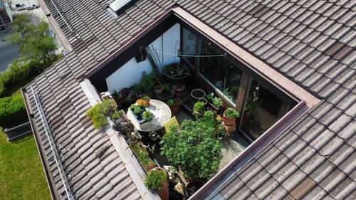 Dachterrasse - Wohnung mit See- und Gebirgsblick in zentraler Lage von Murnau a. Staffelsee