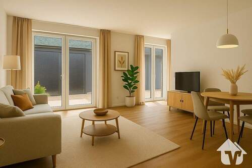 Wohnzimmer - 2 Zimmer Etagenwohnung zur Miete in Haselünne