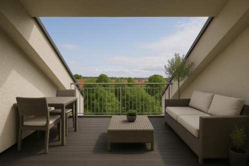 Loggia WHG 27.mit KI erstellt - 2 Zimmer Etagenwohnung in Stockelsdorf