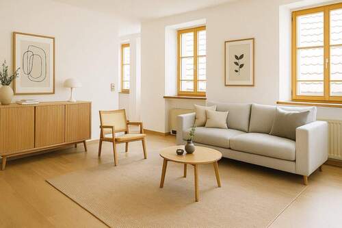 Wohnzimmer (Visualisierung) - 2 Zimmer Etagenwohnung in Sulzburg