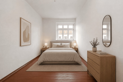 Schlafzimmer (Visualisierung) - 2 Zimmer Etagenwohnung in Berlin