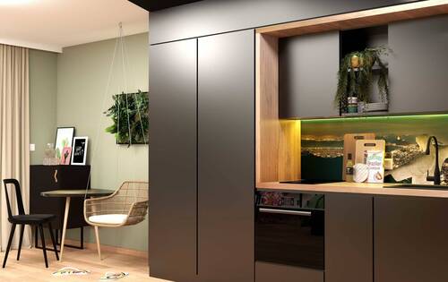 Beispiel Mikroapartment (Visualisierung) - Moderner Lifestyle - Hochwertig und komplett möbliertes Apartment