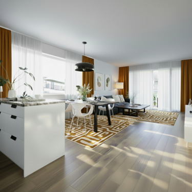 Unverbindliche Visualisierung Wohnbereich.png - 4 Zimmer Etagenwohnung in Zeuthen