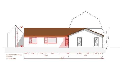 Nordansicht inklusive Anbau - 
