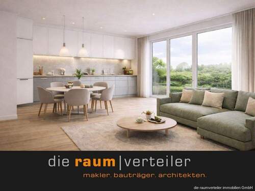 Visualisierung - Moderne 2-Zimmer-Neubauwohnung im 1. OG - Balkon, Tiefgarage & Fahrstuhl - Zentral in Bruckmühl!