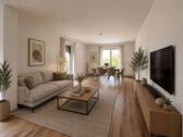 Wohnzimmer - Etagenwohnung mit 84,10 m&sup2; in Kolbermoor zum Kaufen