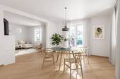 Visualisierung Wohnen/Essen - 3 Zimmer Doppelhaushälfte in Klettgau