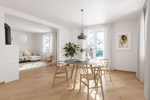 Visualisierung Wohnen/Essen - 3 Zimmer Doppelhaushälfte in Klettgau