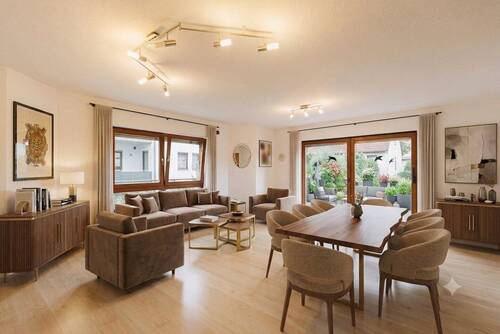 Wohnzimmer (Möbel KI gen.) - 2 Zimmer Etagenwohnung in Stuttgart