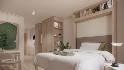 Schlafbereich - 1 Zimmer Etagenwohnung in Berlin