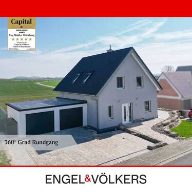 Ansicht West - Sofort bezugsbereit: Modernes KfW55E Haus A+, vollunterkellert mit Südterrasse,& Doppelgarage