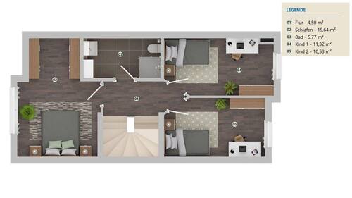 Obergeschoss RH 2 - Reihenmittelhaus mit 98,00 m² in Memmingen zum Kaufen