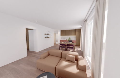 Wohnzimmer - 2-Zimmer Large mit exklusiven Gemeinschaftsflächen: Padelplatz, Fitness, Dachterrasse & mehr