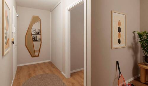 Visualisierung des Flurs - 3 Zimmer Etagenwohnung in Berlin