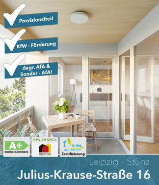 Loggia - Provisionsfrei und förderfähig * 3 Zimmer * NEUBAU * KfW 40 und QNG