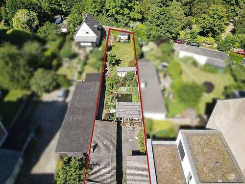 Drohnenansicht - Grundstück in Düsseldorf / Heerdt