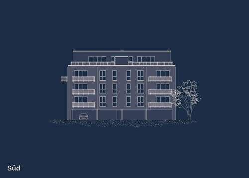 Ansicht Süd - Mehrfamilienhaus, Wohnhaus in Wolfenbüttel