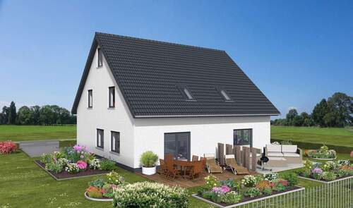 Außenansicht - +++NEUBAU+++ Moderne Doppelhaushälfte inklusive Grundstück in Stralsund zu verkaufen