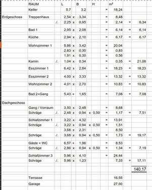 Wohnflächenberechnung - 