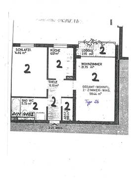 Wohnung Typ 2a, 2b, 3a-2 - 