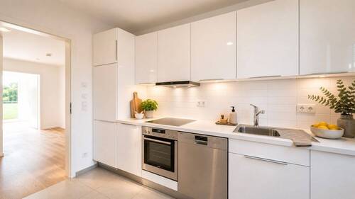 Moderne Einbauküche möbliert - 4 Zimmer Etagenwohnung in Wiesbaden