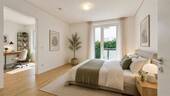 Schlafzimmer möbliert mit Home-Office - 