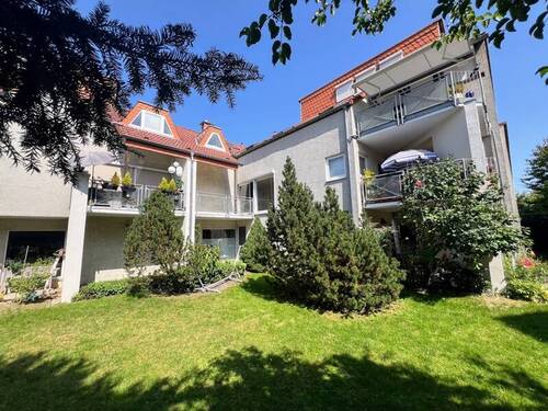 Gartenansicht - 2-Zimmer-Eigentumswohnung mit Loggia in Alt-Lehndorf