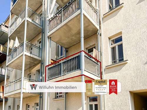 Blick auf den Ost-Balkon - Denkmalschutzobjekt 