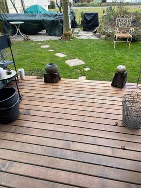 Ausschnitt Holzterasse - Doppelhaushälfte mit 158,00 m&sup2; in Moos zum Kaufen