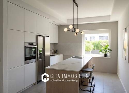 Seitenhaus: Küche Visualisierung - 1 Zimmer Mehrfamilienhaus, Wohnhaus in Seeheim-Jugenheim