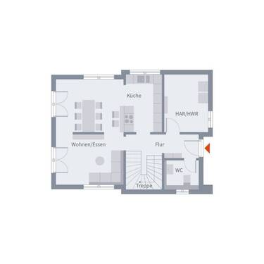 Ansicht Eingang Walmdach - Einfamilienhaus mit 131,00 m² in Stetten zum Kaufen