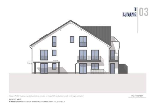 Ansicht_West - Etagenwohnung mit 116,00 m&sup2; in Vaterstetten zum Kaufen