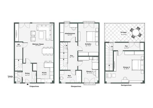 Reihenhaus komplett - 