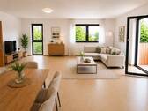Wohnzimmer - Unverbindliche Visualisierung KI-generiert - 2 Zimmer Etagenwohnung zur Miete in Tamm