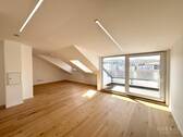 Wohn- und Essbreich - Exklusive Dachgeschoss-Wohnung in Stuttgart-West