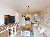 Blick vom Wohnbereich in den Küchen-Essbereich - Etagenwohnung mit 39,00 m&sup2; in Ostseeheilbad Zingst zum Kaufen