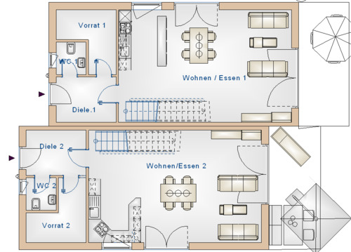 1.1 EG - 5 Zimmer Doppelhaushälfte zum Kaufen in Alzenau / Albstadt