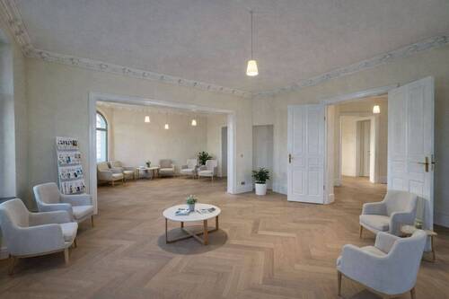 Empfang - unverbindliches Einrichtungsbeispiel (KI-generiert) - Frisch sanierte Räume im Herzen der Stadt - Perfekt als Büro, Praxis oder Kanzlei