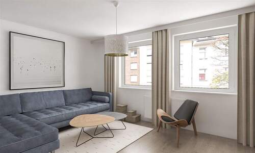 Bspl. Wohnzimmer - 2 Zimmer Etagenwohnung zum Kaufen in Neuss