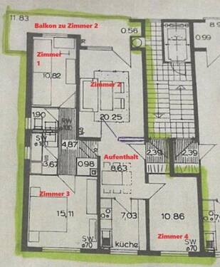 Lageplan der Zimmer - 