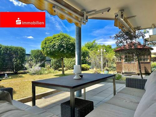 Terrasse - FELDRANDLAGE! - 4 Zi.-Wohlfühloase mit großem Garten und moderner Ausstattung in OF-Rumpenheim!