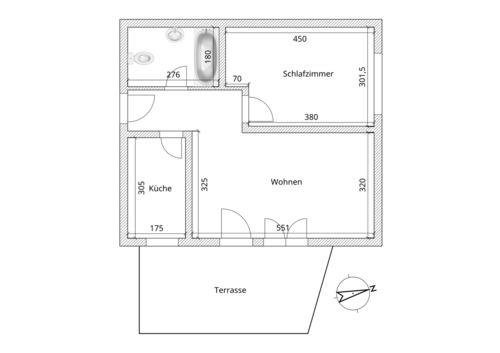 Schema - 2 Zimmer Etagenwohnung zum Kaufen in Kehl